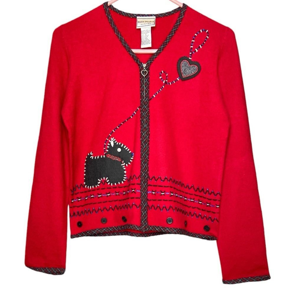Vintage Napa Valley red cardigan size S/M